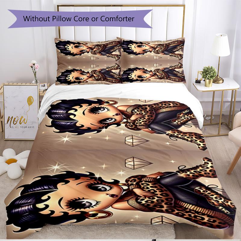 3pcs Duvet Cover Set (1*Duvet Cover + 2*Pillowcase, Without Core), doll Print Soft All‑Season Bedding Set, Home Bedroom Decor Gift