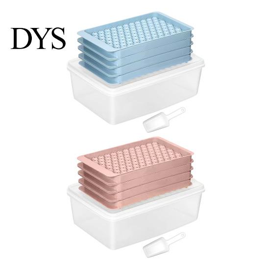 Mini Sphere Ice Tray Cube with Bin And Scoop, Small Round Space Saving Container Ball Mold for Coffee Drinks, Easy Release Stackable Silicone Freezer