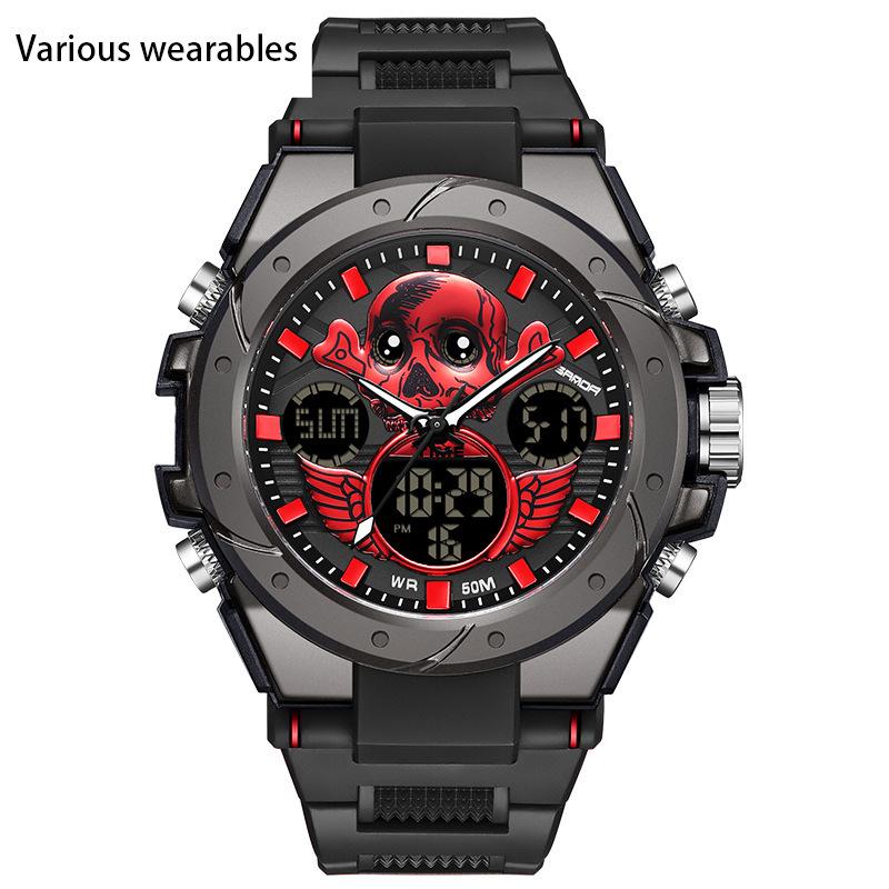 New Harajuku Style Skull Waterproof Men's Electronic Multi-Function Electronic Watch Outdoor Sports Men's Watch