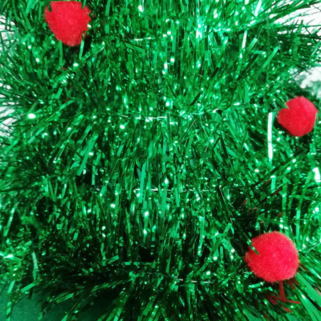 Christmas Tree Hat Non Woven Rain Silk Hat Suitable For Christmas Party Home Festival Clothing Props Shiny Christmas Hat