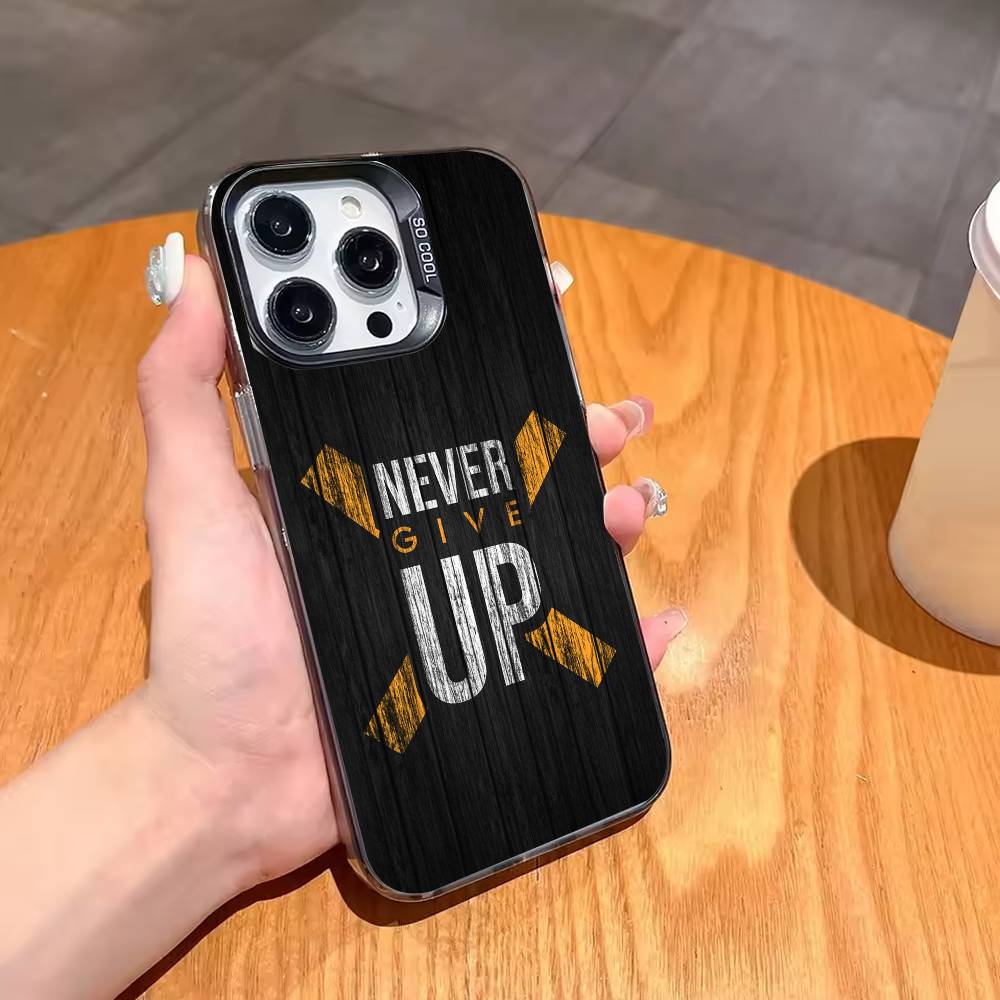 M-Motivate yourself to never give up Phone Case For iPhone17,16,15,14,13,12,11,Pro,MAX Gray Matte Silicone Black Cover
