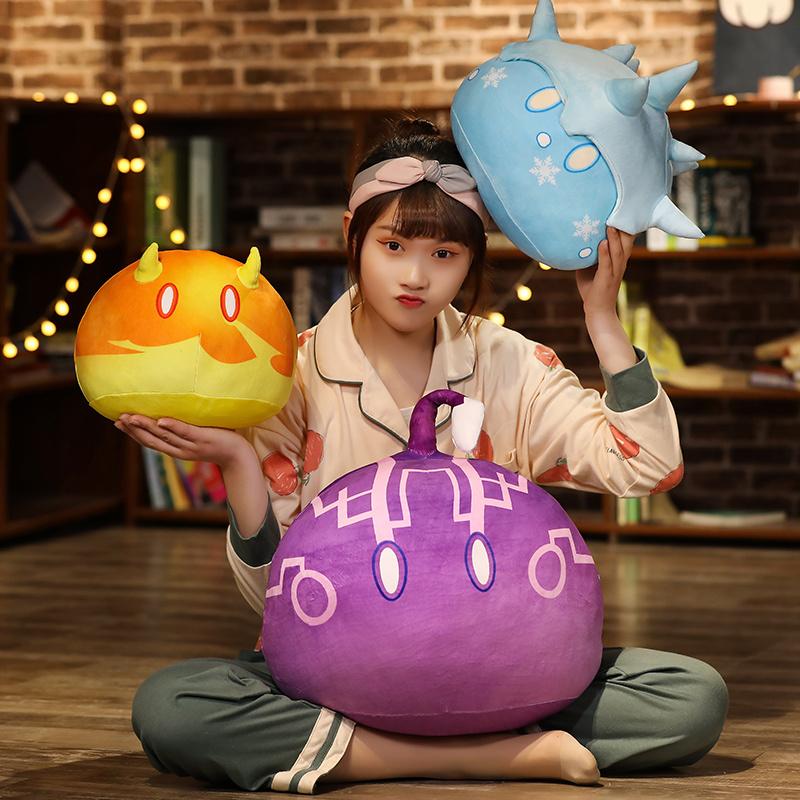 35/45cm Genshin Impact Plush Toys Slime Pillow Toys Genshin Impact Elemental Slime Plush Cushion Stuffed Soft Plushie Dolls