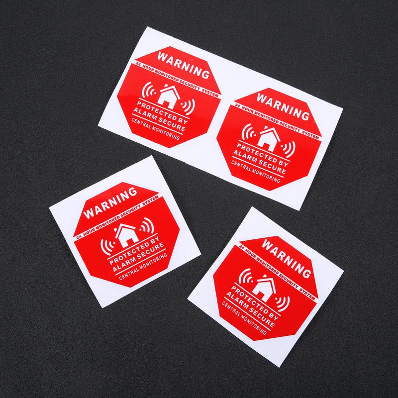 4Pcs Car Motor Bike Home Alarm Security Sticker Warning Signs Decals Window Door Stickers For Saftey System Supplies 7.3*7.m