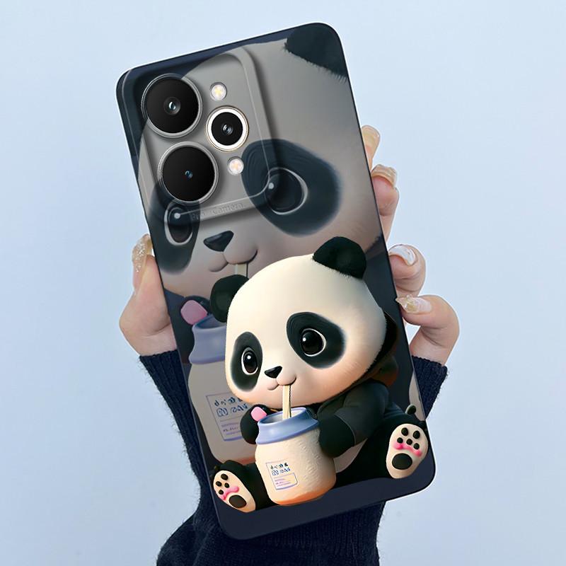 For Realme 15 Pro 5G Phone Case Cute Panda Girl Cats Liquid Silicone Soft Back Cover For Realme15 15Pro High Quality Phone Shell