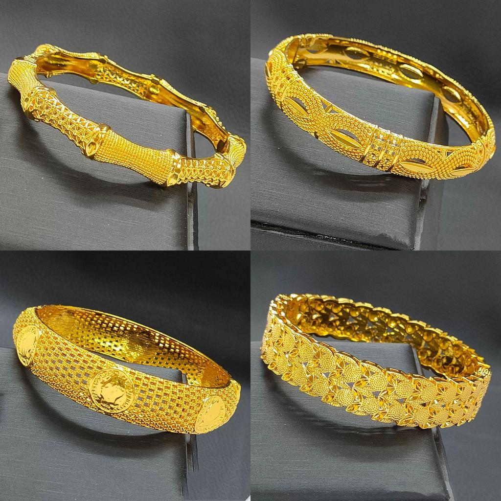 Luxus Dubai Brautarmreifen Geschenk 24K Gold Plated Indische Afrikanische Armbänder Charm Hochzeit Nigerianische Arabische Hand Schmuck für Frauen
