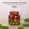Acacia Wood-Lid High Borosilicate Glass Storage Jar for Daily Use