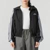 Adidas Sports Lifestyle Series Brand Logo Windproof Breathable Running Training Hooded Jacket Women Jackets Black JZ2162