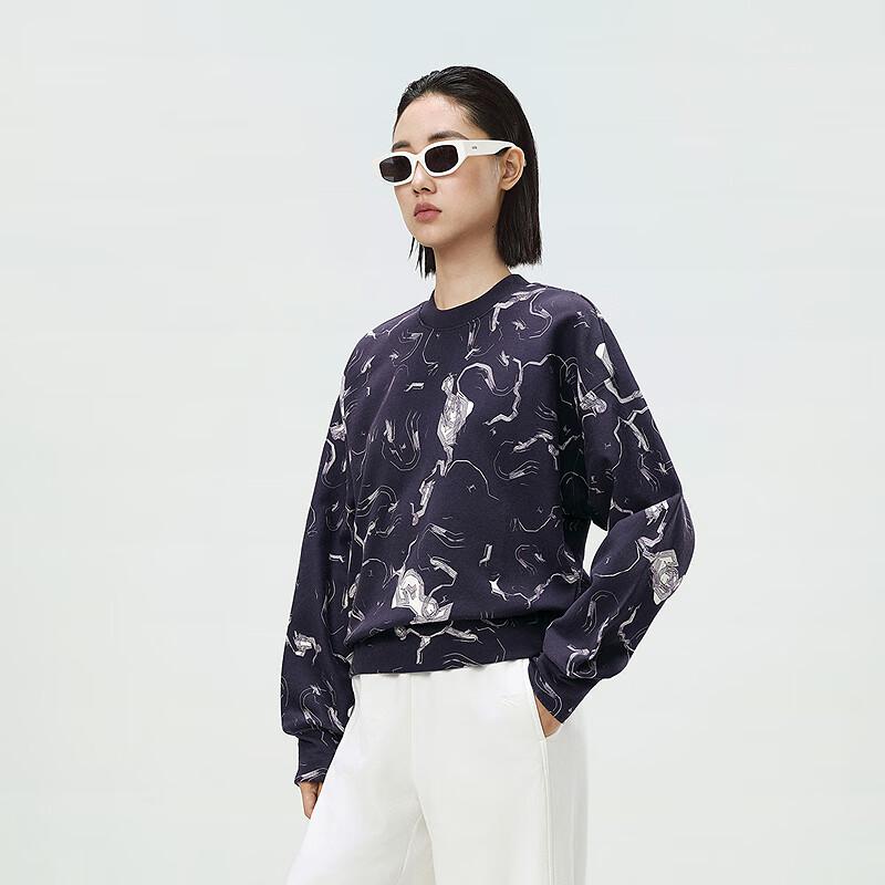 LESS 2024 Spring Pullover Knitted Sweatshirt