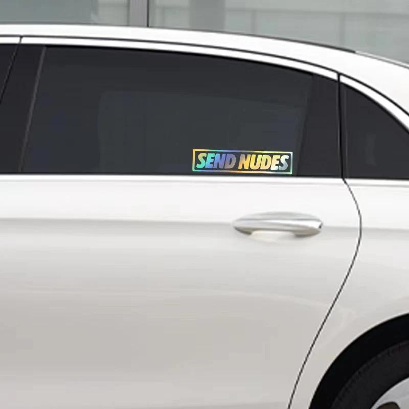 Sende Nudes Autoaufkleber für Fenster Tür Vinyl Aufkleber Abnehmbar Karosserie Styling Motorrad Kreative Verkleidung Verschiedene Größen/Farben