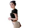 Women's Korean Style Chiffon Ruffle Sleeve Top