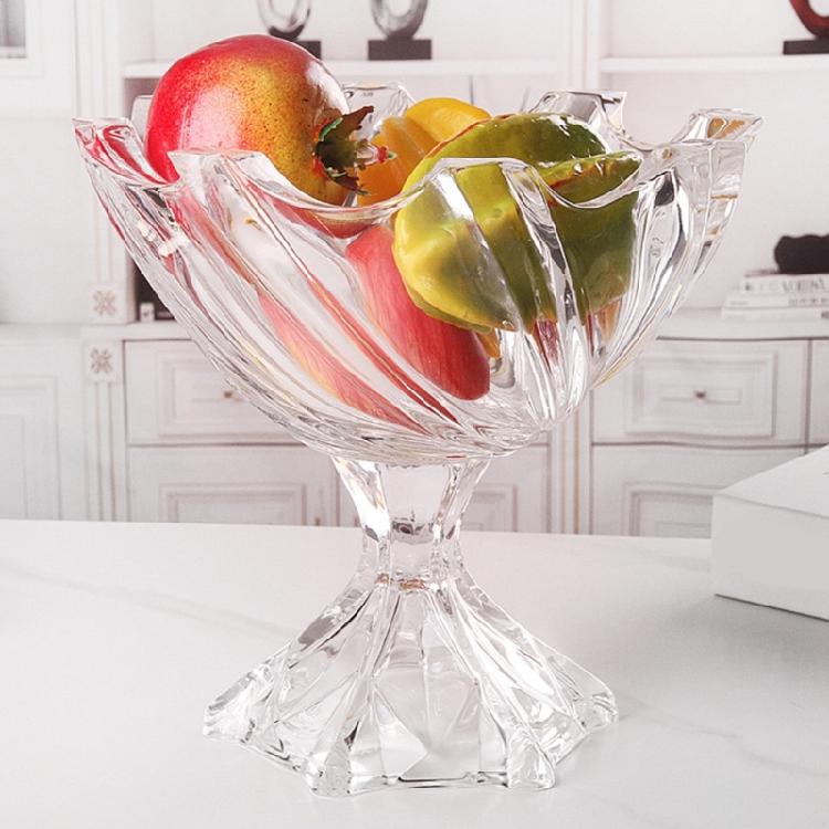 Crystal Glass Fruit Bowl Decorative Bowl for Home Decors Pedestal Bowl for Party Dining Table Centerpieces Serving Bowl