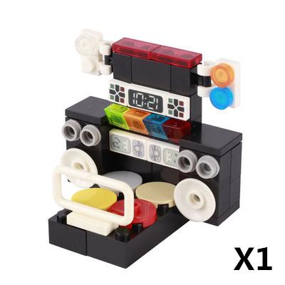 City Building Block Accessories Dining Car Movie Beverage Game Ice Cream Pizza Popcorn Food DIY Brick Children Toy Gift J036