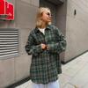 Frauen Frühling Herbst Temperament Plaid Anzug Kragen Langarm Hemd Blusen