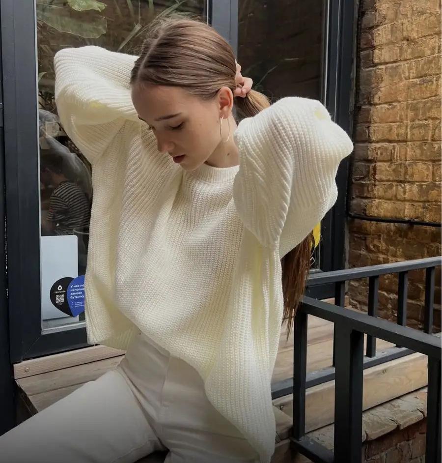 Plain Round Neck Sweater - 2024 European & American Spring/Autumn Loose Knit Pullover for Women