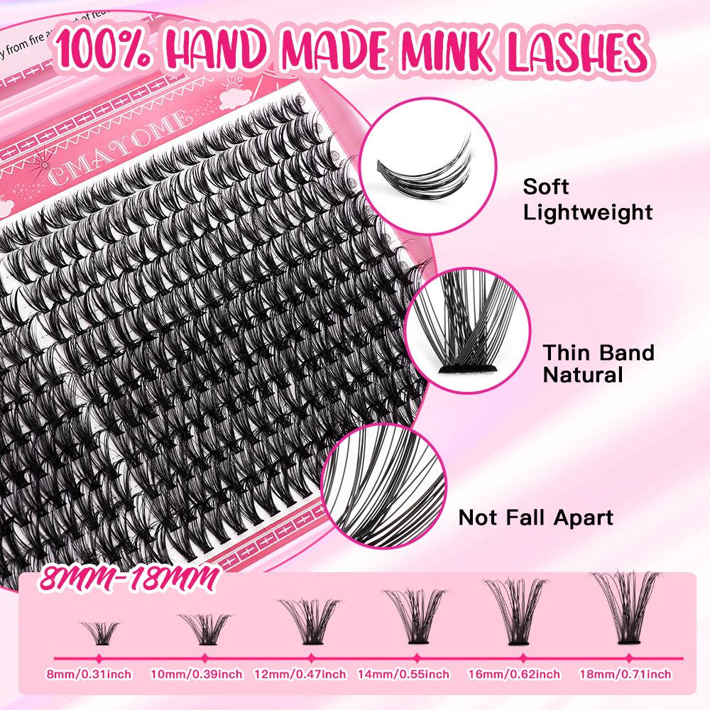 D-Song Single Cluster False Eyelash Extension Set 30P100Pdiy Segmented Grafting Natural Dense Hair