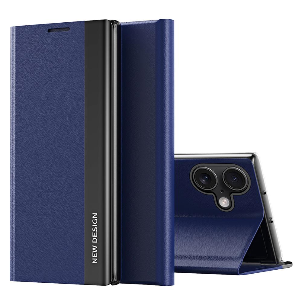 

For iPhone 17 Case Anti-Drop Leather Phone Cover with Stand Sapphire