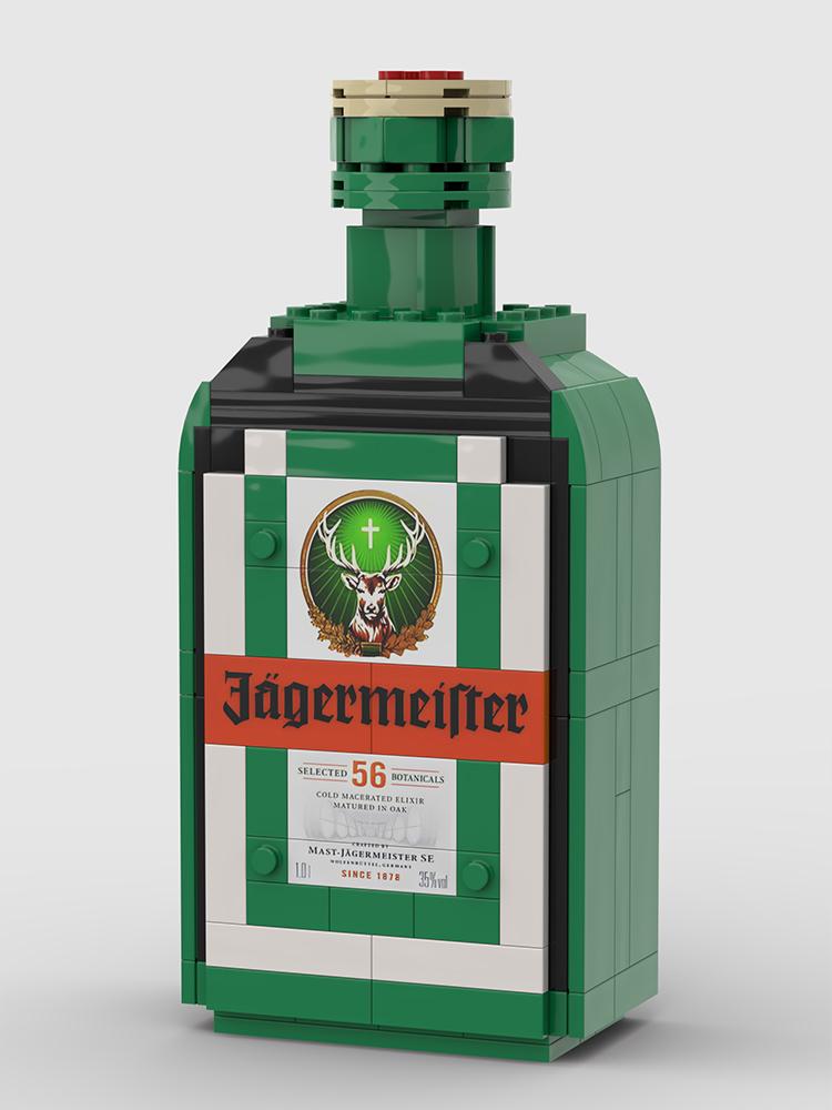 Keine Box Kreative Whiskeyflasche Bausteine, 3D Puzzle DIY Modellbausätze für Erwachsene, Heimbar Dekoration, 10 Stile verfügbar