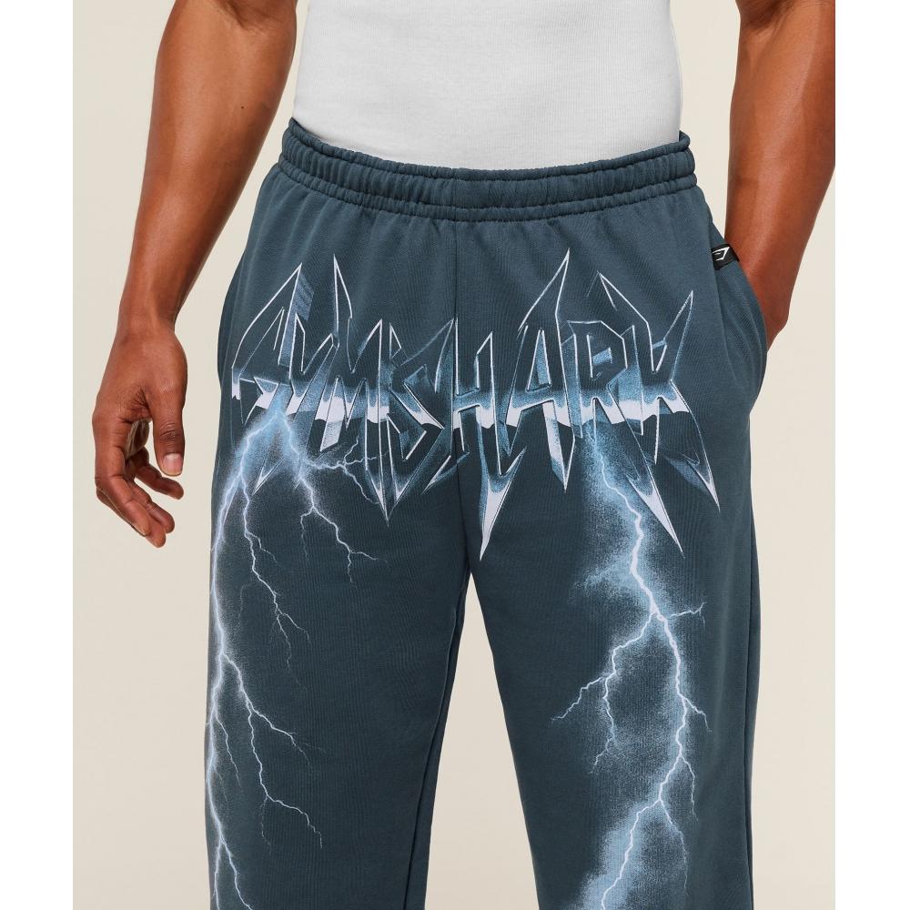 Gymshark Eagle Band Style Graphic Straight Leg Pant Gs Stealth Blue A5b1t Ud6s