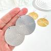 Punk Exaggerated Gold Silver Color Drop Earrings For Women Fashion Big Round Circle Dangle Earrings Statement Jewelry