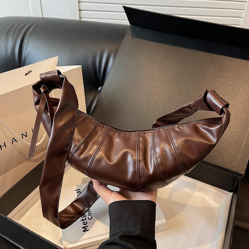 Niche Design Splicing Single Shoulder Croissant Bag Messenger Bag Versatile Ins Dumpling Bag 2025 New Croissant Bag