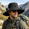Buckle Hat with Dual Fans Large Battery Solar Charging Full-Face Sun Protection Large Brim Sun Hat Adjustable Drawstring Walking Cooling Hat