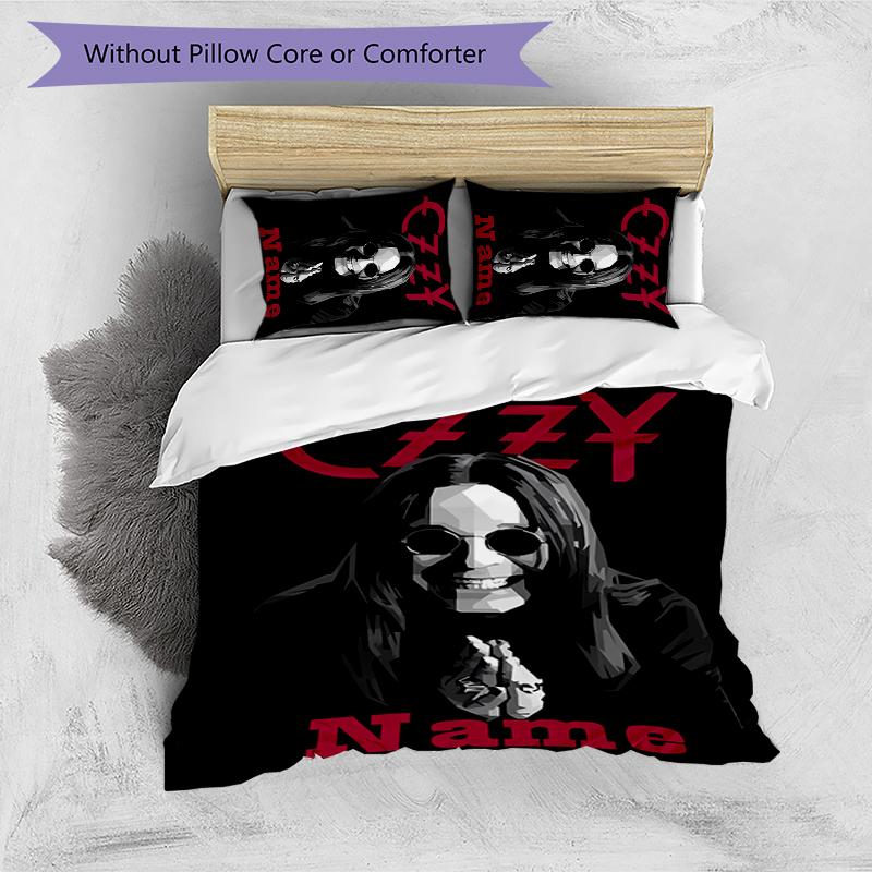 3pcs Custom Name Rock Ozzy Osbourne Bedding Set Duvet Cover Closure Includes 1 Duvet Cover & 2 Pillowcases for All Seasons Bedroom Decor