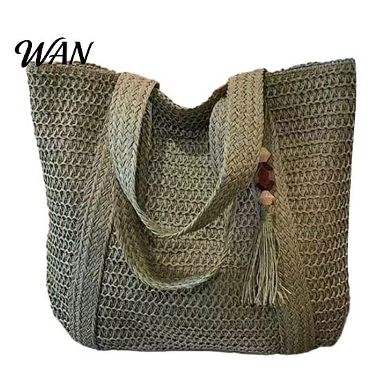 Trendy Women Bag Woven Shoulder Bag, Large Capacity Tote Commuter Multi-purpose Summer Beach Tote, Lightweight Purse for Vacation Street Work Portable