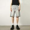 Summer Retro Distressed Blue Denim Pants Men's Loose Straight Five-point Pants All-match Hot Pants