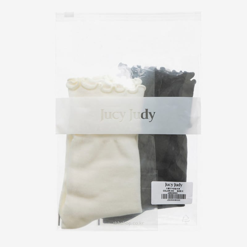 Jucy Judy Ruffled Embroidered Socks Set JZSC000H (2PACK)