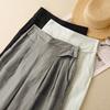 DIMANAF Summer 2025 Plus Size Women Vintage Linen Casual Loose Wide Leg Pants Basic Elastic High Waist Pants Thin Trousers