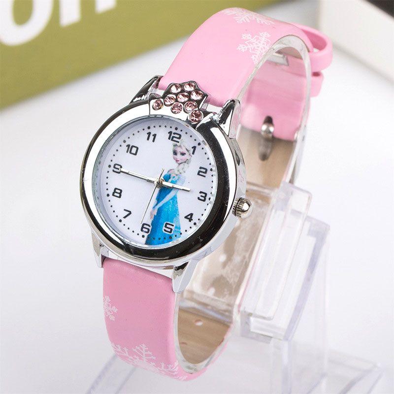 Children Quartz Watch PU Strap Cartoon Round Dial Wristwatch Casual Watches for Kids Birthday New Year Gift