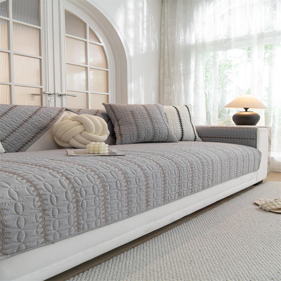 

Sofa Cushion Four Seasons Universal Non-Slip Cushion Case Textile Easy Advanced Sense Plain Color Sofa Case Back Towel 70x70cm