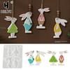 3D Easter Bunny Ornament Silicone Mold DIY Egg Mushroom Shapes Pendant Mould Cute Rabbit Resin Plaster Casting Molds Home Decor