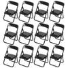 12 Pcs Folding Chair Miniature Simulation Furniture House Ornament Model Models Landscape Plastic Mobile Holder