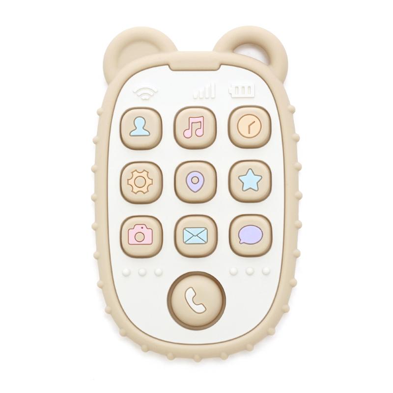 Baby Teether Mobile Phone Shape Silicone Teether Teething Toy Kids Sensory Educational Toy Baby Gift Set