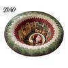 Christmas Party Home Decor 3D Rug, Illusion Area Round Decorative Non Slip Holiday Floor Covering Mat, Festive Carpet for Indoor Living Room