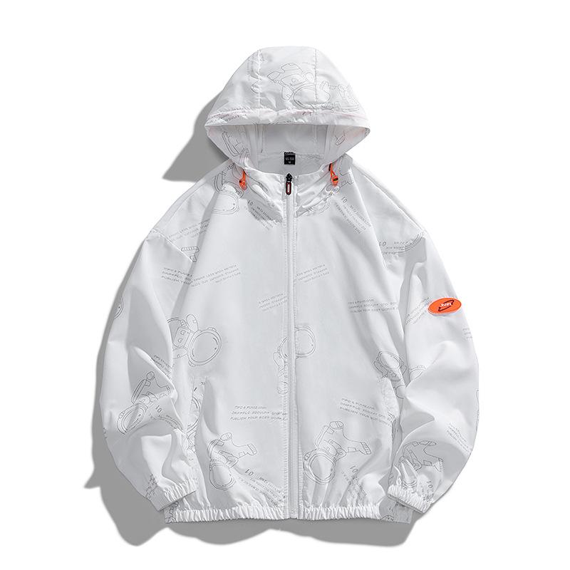 

Летняя куртка с капюшоном, мужская водонепроницаемая ветровка с солнцезащитным кремом и кондиционером, быстросохнущая кожаная ветровка для полевой рыбалки 4XL белый