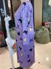 2025 European Plus Size Long Sleeve Butterfly Heart Leopard Print Nightgown