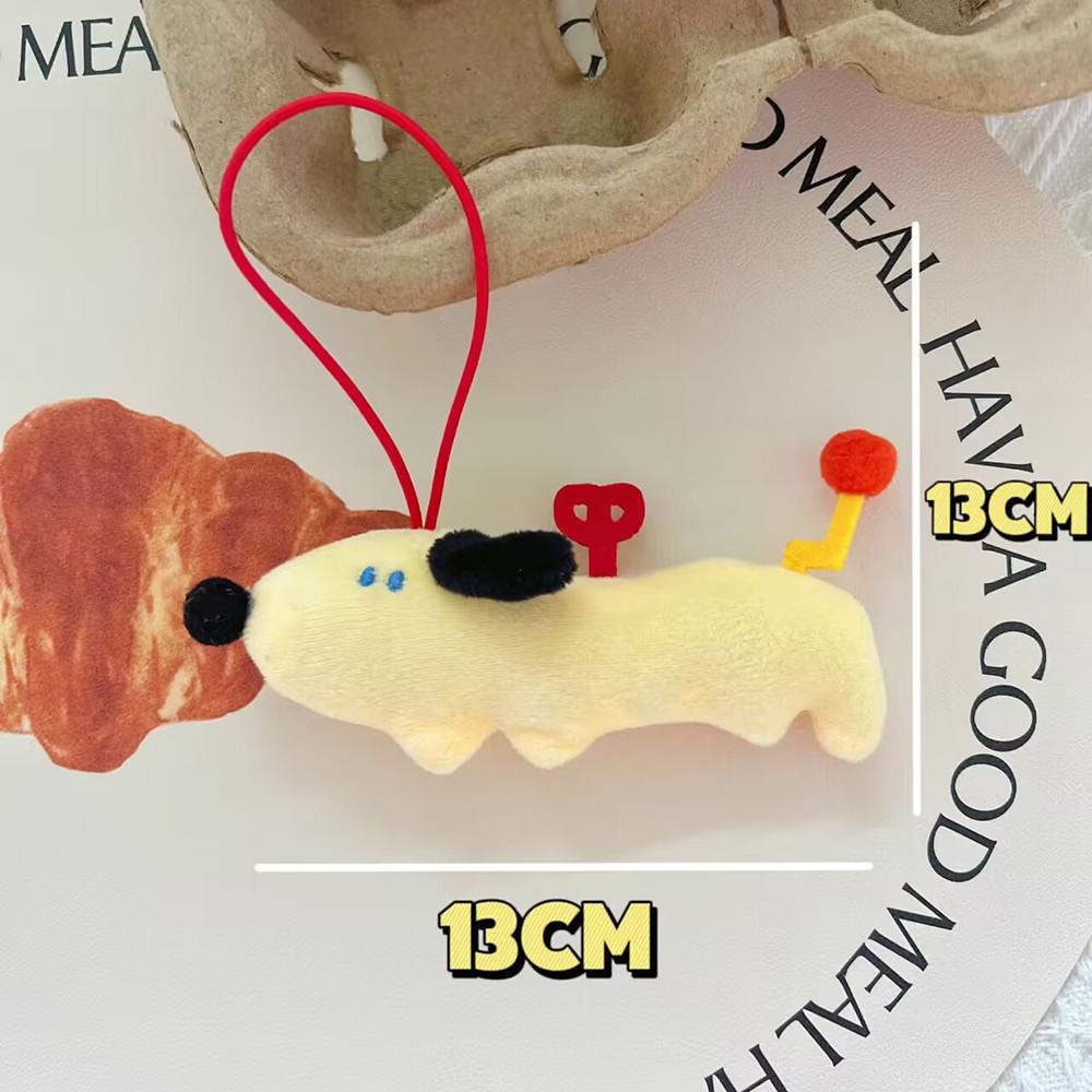 Cute Lanyard Style Clockwork Puppy Plush Pendant Doll Gift Backpack Decoration Cartoon Doll Keychain