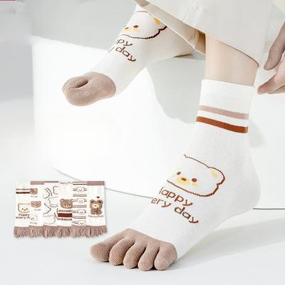 Calzini a cinque dita da donna, Calzini a metà polpaccio, Calzini sottili di cotone, Calzini da dito, Assorbi-sudore e a prova di piede, Calzini a cinque dita da donna in estate