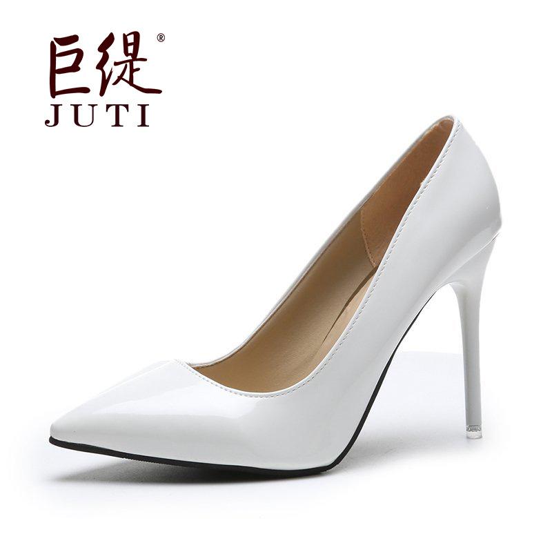 

Juti внешняя торговля большой размер женская модная обувь wish европейский и американский леопардовый принт индустрия моды высокие каблуки женская модная обувь 35 белый