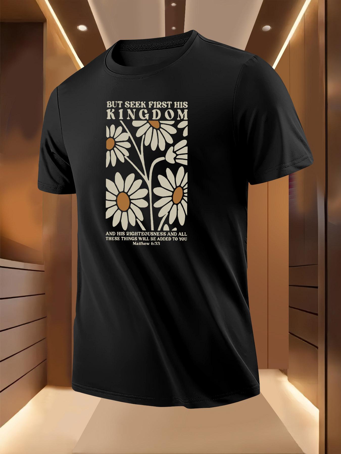 Sunflower Print Tshirt - Breathable Lightweight Polyester XXL
