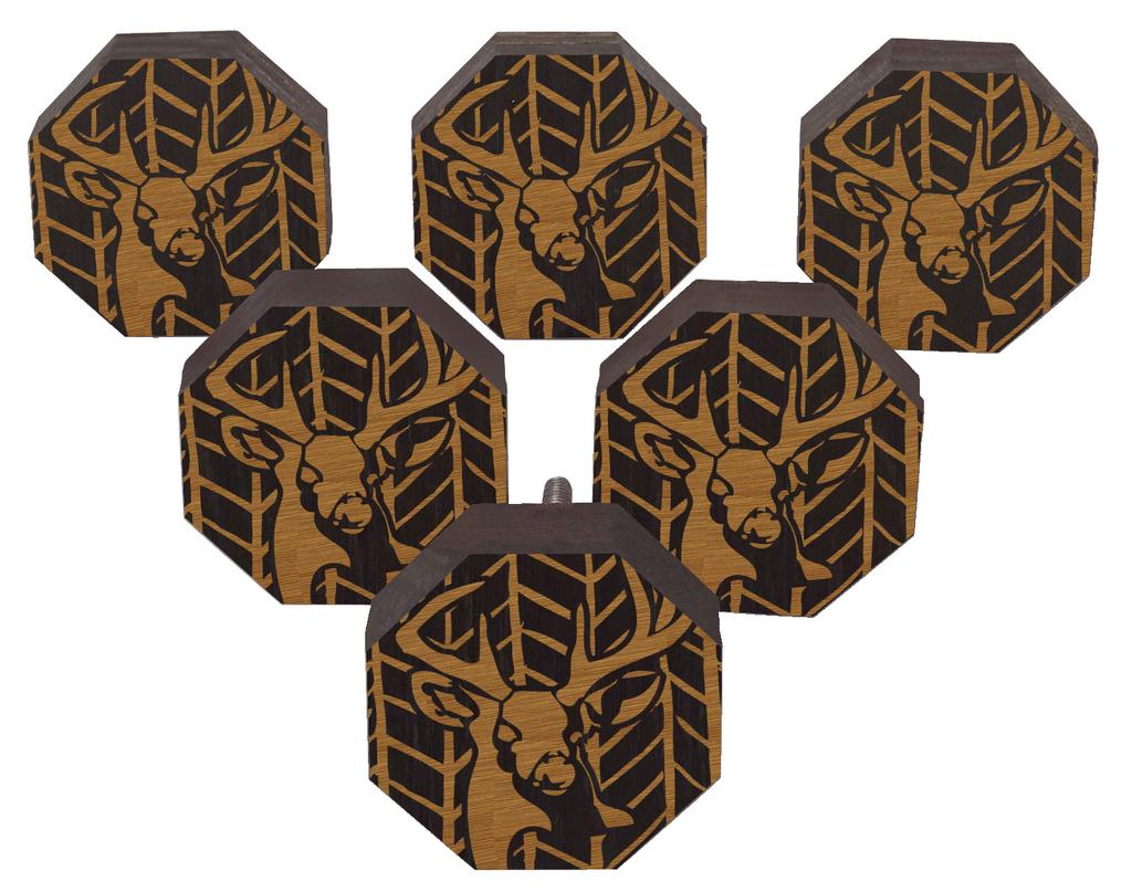 IBA Indianbeautifulart Braun gravierte Knöpfe 10 Stück Möbelknöpfe aus Holz Jakobsmuscheln Rustikale Schublade