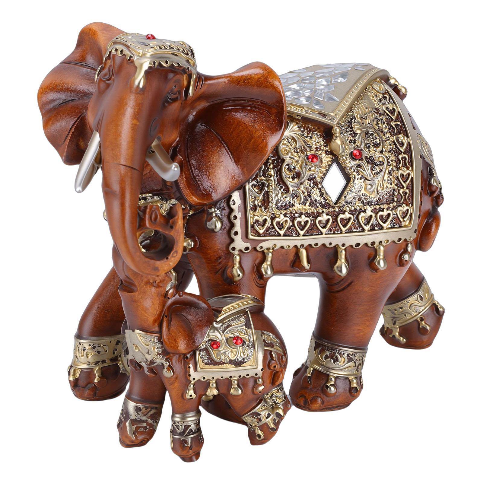 Статуэтка слона с текстурой под дерево, полимерная фигурка, коллекционный орнамент, центральный элемент стола, декор для дома и офиса, поделка