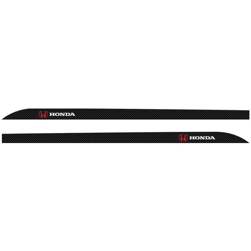 2Pcs Carbon Car Door Side Skirt Sill Stripe Sticker Anti-scratch Refit sticker For Honda Fit Mugen Insight Type S R VTEC DOHC Modulo Vezel Legend RR