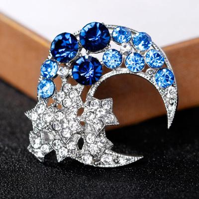 Brosche Mond Sterne Design Funkelnder Strasslegierung Brosche Kleidung Haare Hüte Taschen Brosche Pin Kleidung Haare Hüte Taschen Zubehör