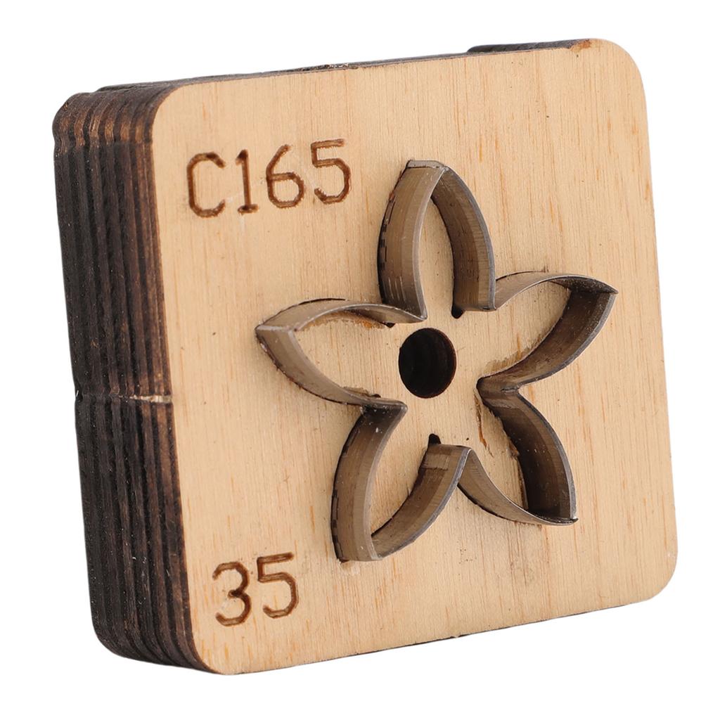 Leather Cutting Mold with   Wood Base Flower Shape Punching Die for Making Pendants Crafting Projects