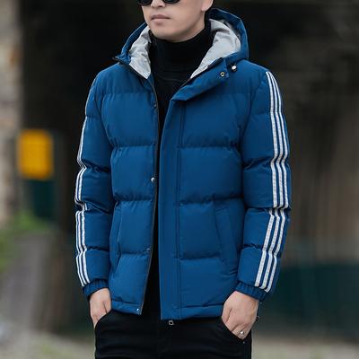 Zimní pánská bavlněná bunda s kapucí Zesílená teplá chlebová bunda Pánská bavlněná bunda Módní a trendy značková bavlněná bunda dolů