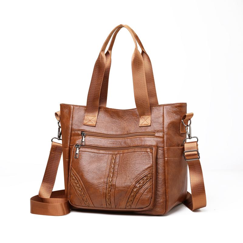Large Capacity Multi-Function Bag Women's Shoulder Handbag Vintage Commuter Tote Bag Multi-Compartment Crossbody Bag
