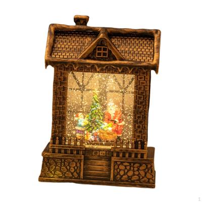 Weihnachtshaus Miniatur Schneekugel Laterne 15x8x21,5cm Dekorative Dekoration für Büro